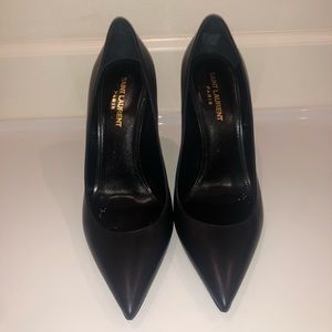 Black Saint Laurent high heels.